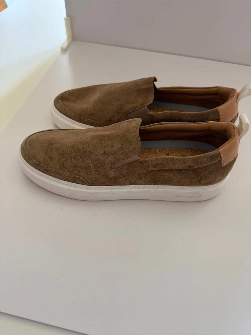 Todd Snyder Tuscan Brown Suede Slip-On Loafers with White Sole Sz 10.  New Tub9